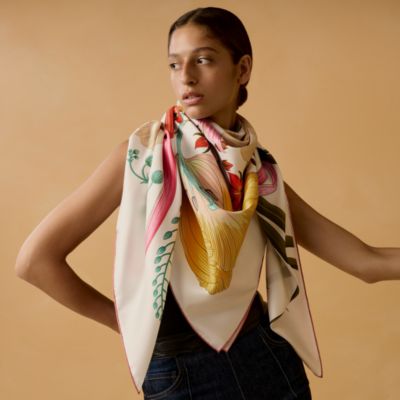 White - 140 scarves - Silk Scarves and Accessories for Women